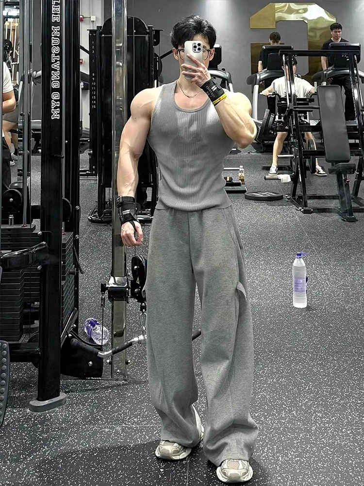 American Sle Fitn pantalon droit pour hommes hiver Thiened Fce doublé pantalon décontracté pantalon à jambes larges