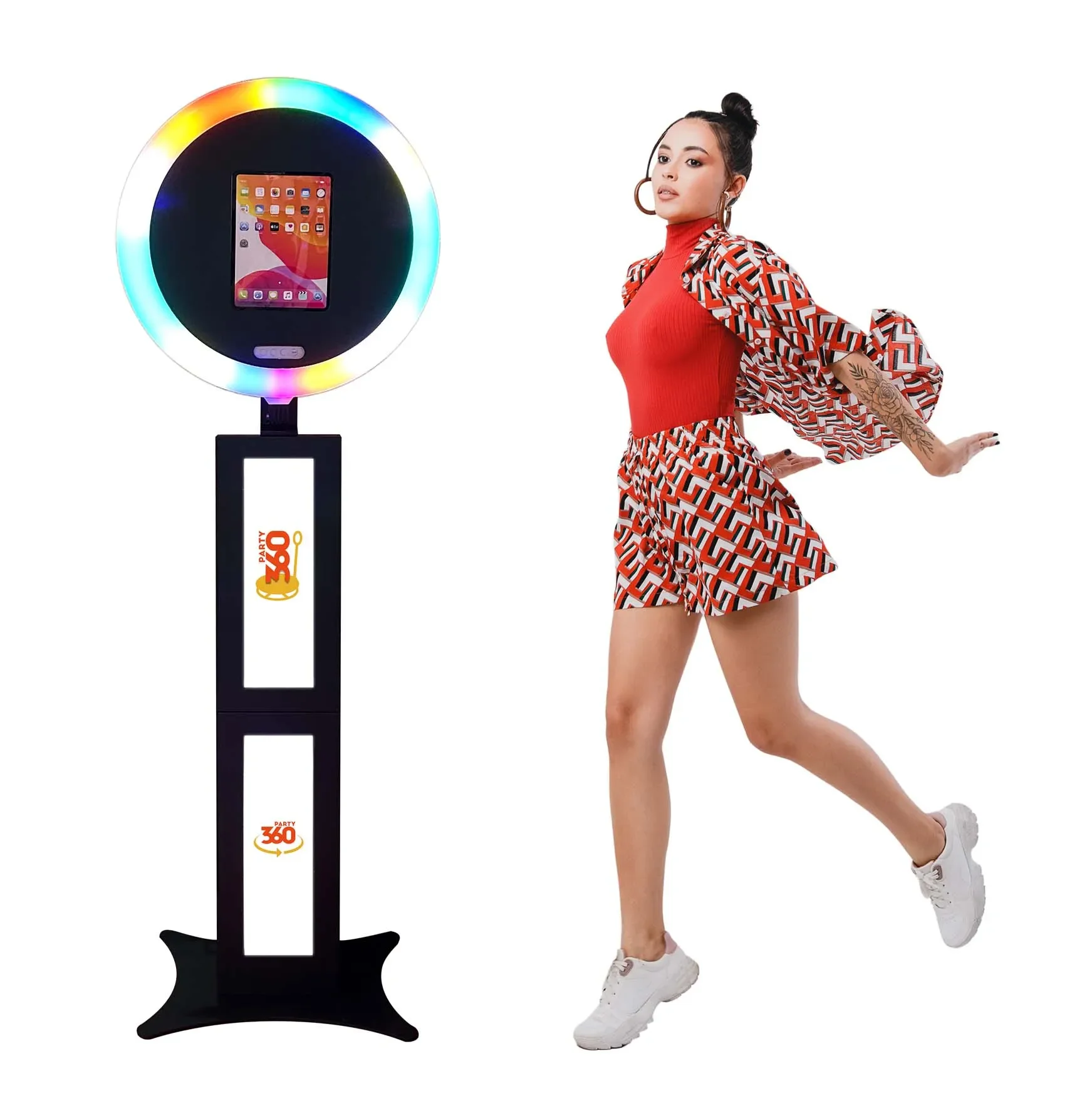 Digital Photo Booth Ipad And Dslr Party Supplies Roaming Ring Light Portable Camera Video Ipad Photo Booth Stand Flight Case