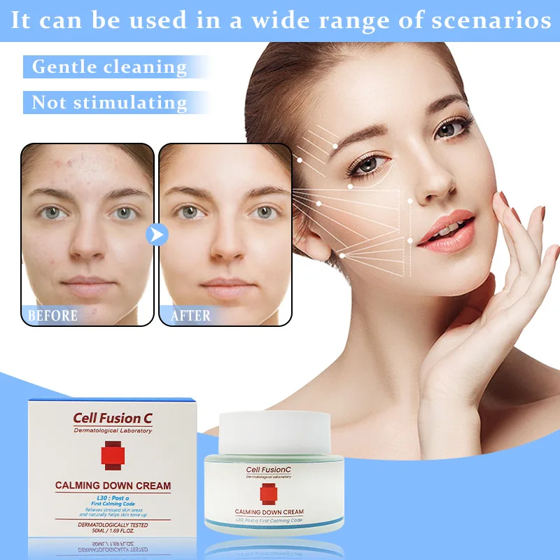 Mung Bean CALMING DOWN CREAM First Calming Code and Naturally Helps Skin Tone Up Releves Stressed Skinareas