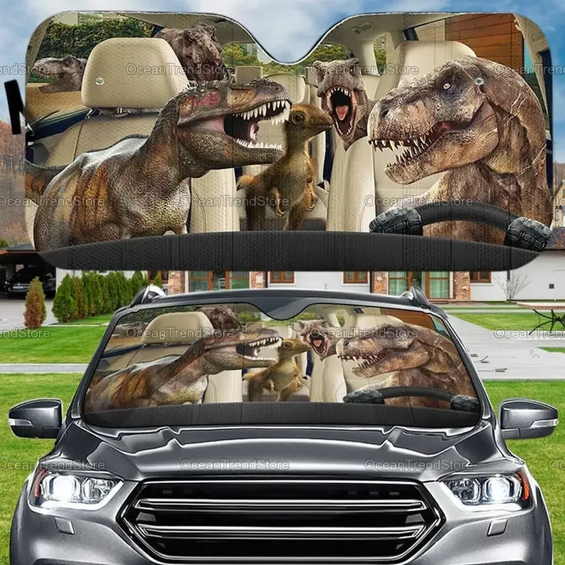 

Tyrannosaurus Car Sun Shade, Funny Dinosaur Sunshade, Dinosaur Auto Sun Shade, Car Sun Protector, Car Decoration, Gifts For Him