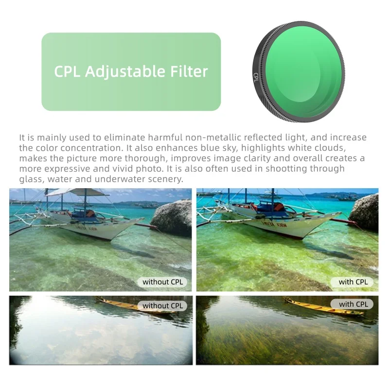 Zestawy filtrów MCUV/CPL/ND8/16/32/64 do Insta360 GO, ultra-optyczne szkło, aluminiowa rama, akcesoria do kamer sportowych, filtr obiektywu. — zdjęcie produktu 2