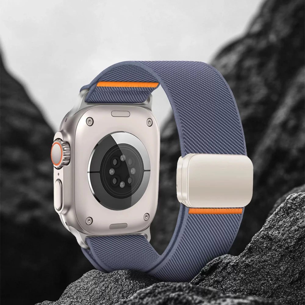 حزام مغناطيسي لساعة أبل العصابات 49 مللي متر 45 مللي متر 46 مللي متر 44 مللي متر 42 41 40 مللي متر الرياضة النايلون كوريا سوار IWatch Ultra2-10 9 8 7 6 الساعات