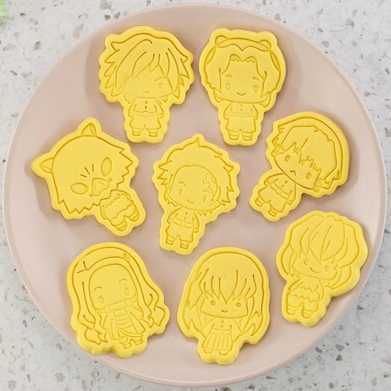 Demon Slayer Cake Cookie Cutter Set Tanjirou Nezuko DIY 3D Baking Mould Cookie Tools Set Kitchen Waffle Bakeware Biscuit Gadgets