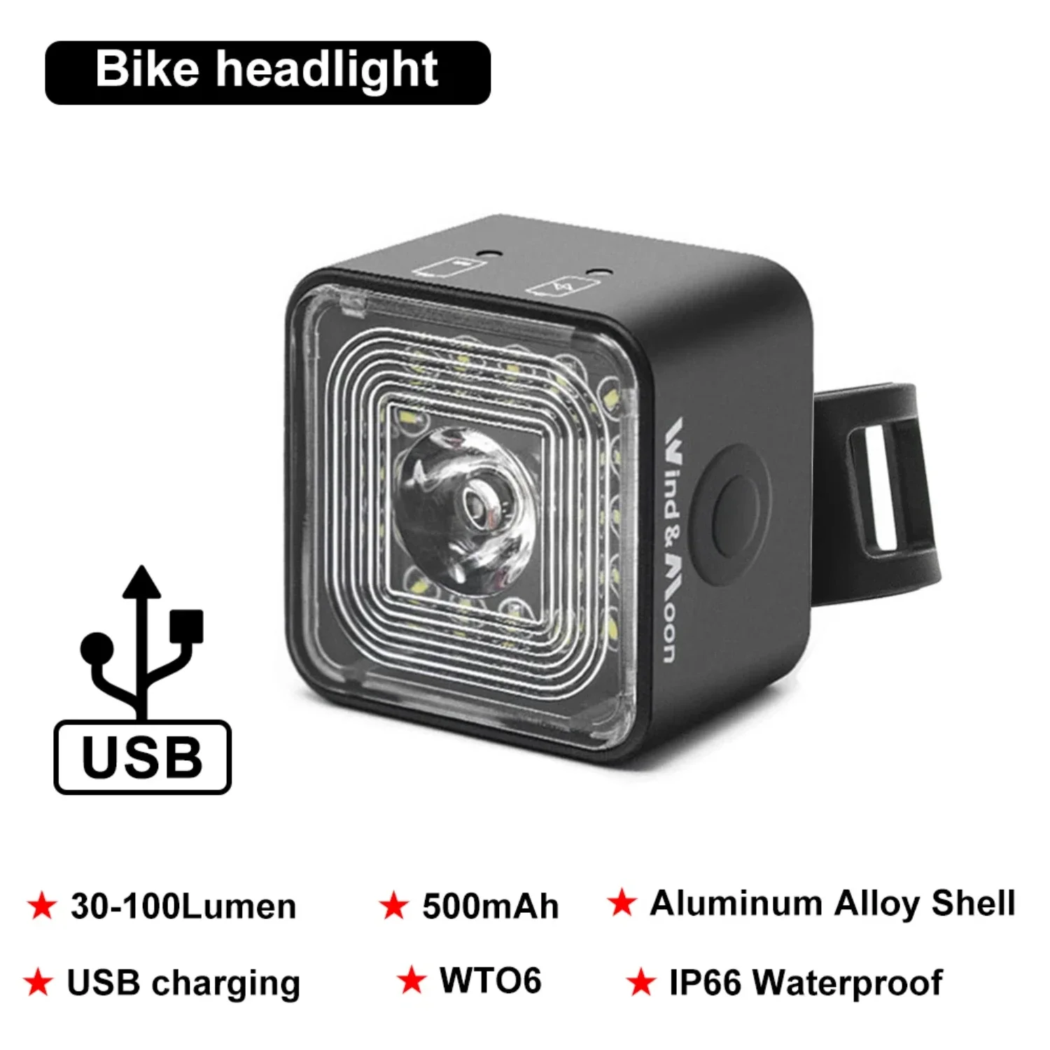 WT06 Bike Light Headlight Taillight USB Rechargeable Lantern Bicycle Tail Light  Front lights Tail Lights Bike Accessories