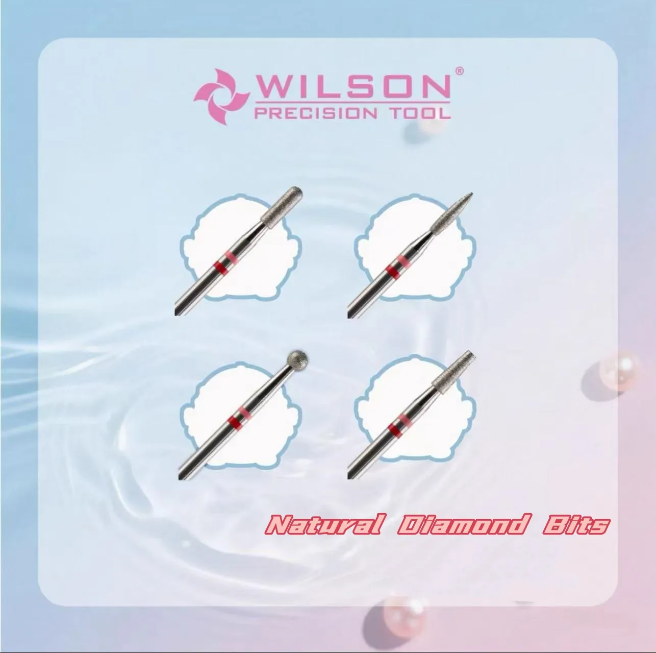 WILSON Natural Diamond Bits-Acessórios para unhas Ferramentas Manicure Brocas removem cutícula bits