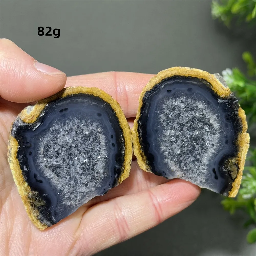 Natural Brazilian Agate Crystal Cave Egg-Shaped Crystal Mineral Specimen Reiki Healing Witchcraft Energy Home Decorative Gift