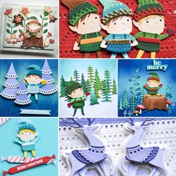 2025 New Arrival  Plants, Trees, Elk, Elves  Metal Cutting Dies For Scrapbook Card Making Stencil Photo Album  Background Frame