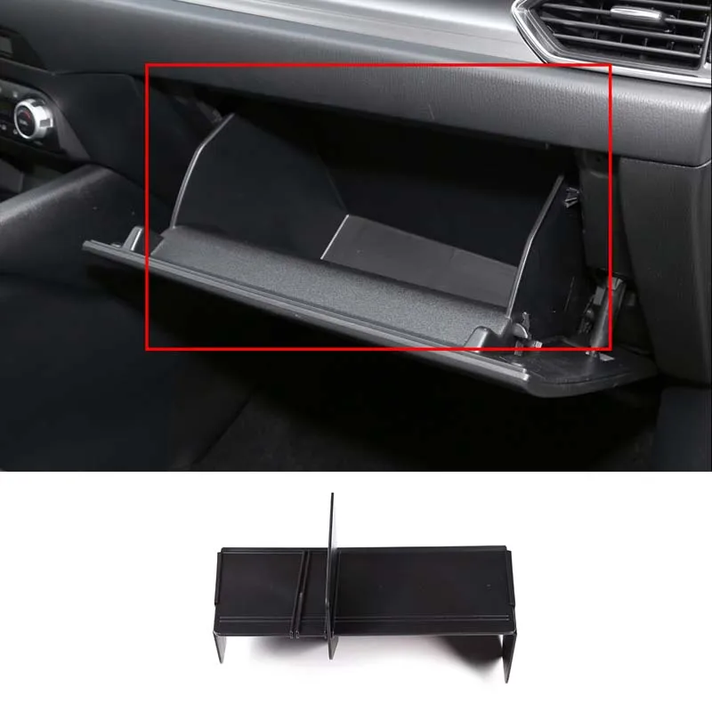 For 2017-2022 Mazda CX-5 CX-8 Black ABS Car Styling Co-pilot Glove Box Box Interval Plate Car Interior Decoration Accessories