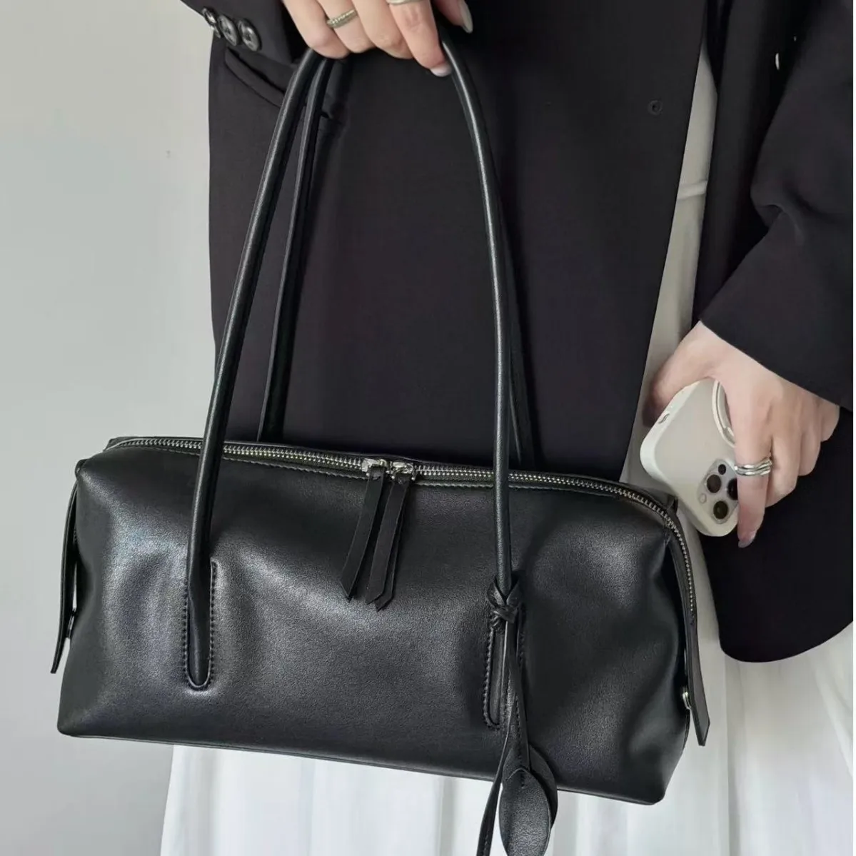 

New Senior Sense Genuine Leather Commuter Shoulder Bag Korean Version Casual Top-grain Cowhide Large-capacity Women Shoulder Bag