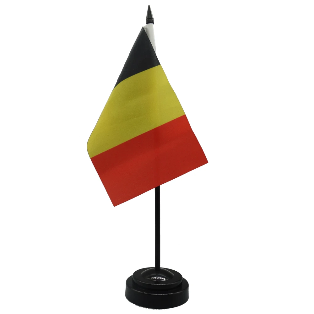 Belgium Desk Flag 4x6inch Conference Negotiation Flag Product Display Office Top Desk Ornaments Flags