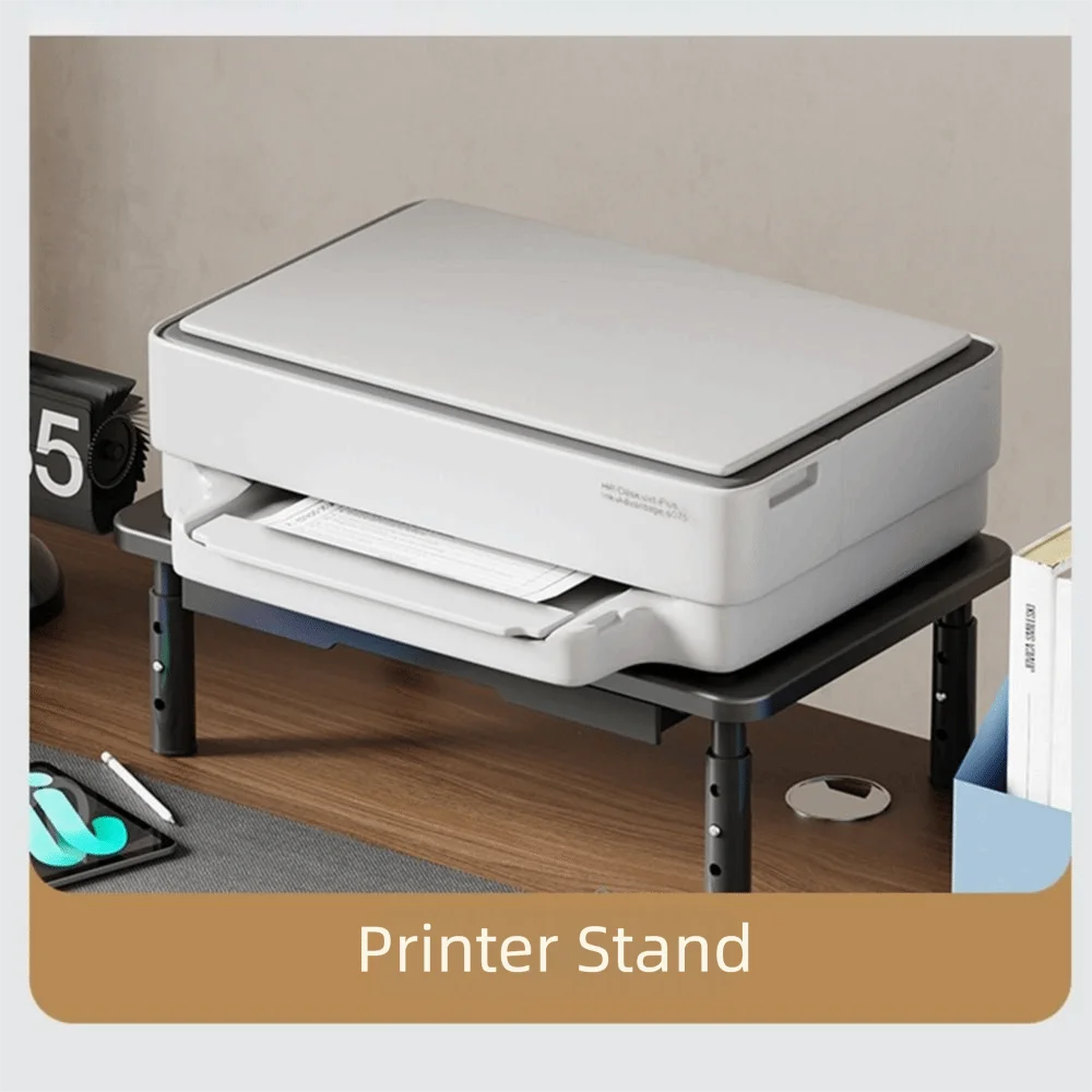 3 Height Adjustable Computer Monitor Riser Airflow Vents Elevated View Angle Desktop Screen Elevator Steel Construction