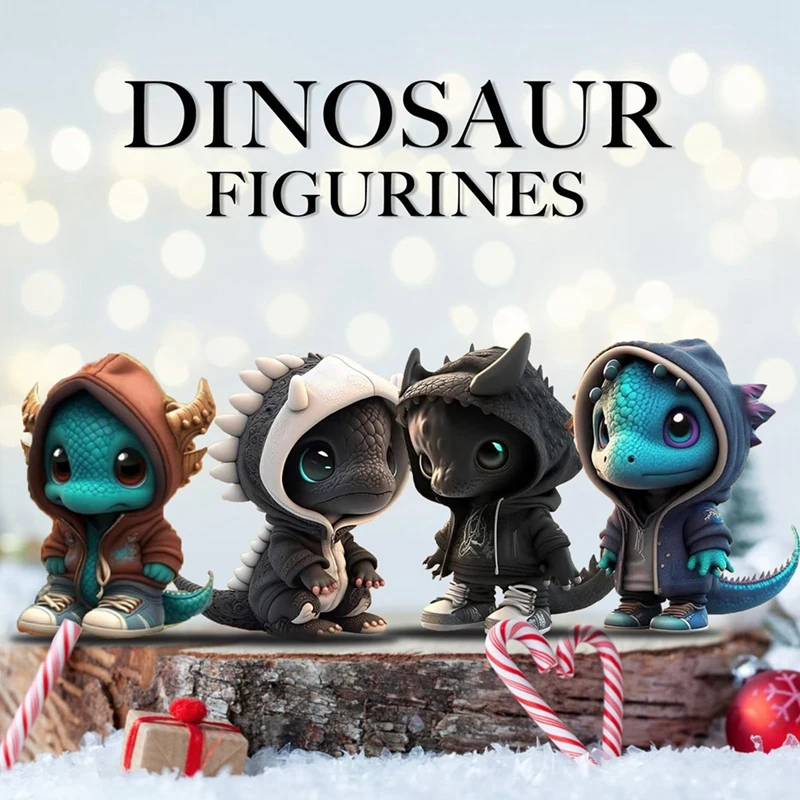 

4 шт. мультяшный крутой дракон, орнамент из смолы, полимерные поделки, как показано, забавный подарок для друзей, детей