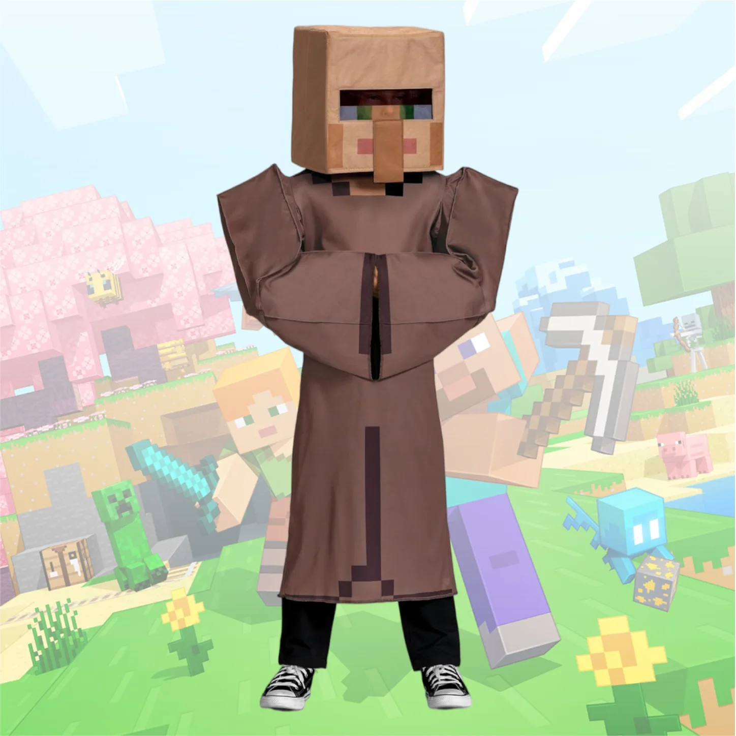 【وصول جديد】زي أداء مضحك لشخصية My World MC Halloween Villager للأطفال
