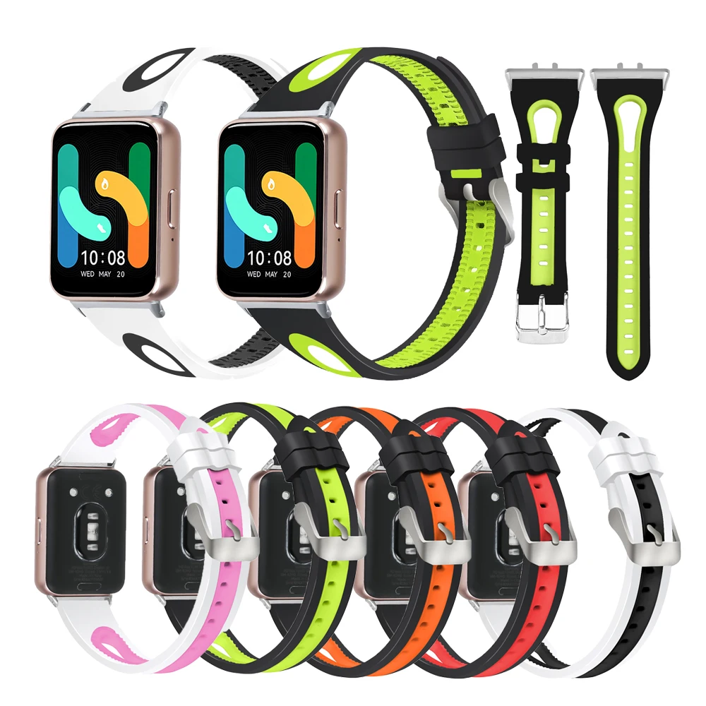 For Samsung galaxy Fit 3 Strap silicone band Breathable Double Color Bracelet correa for Samsung galaxy fit 3 SM-R390 Watch