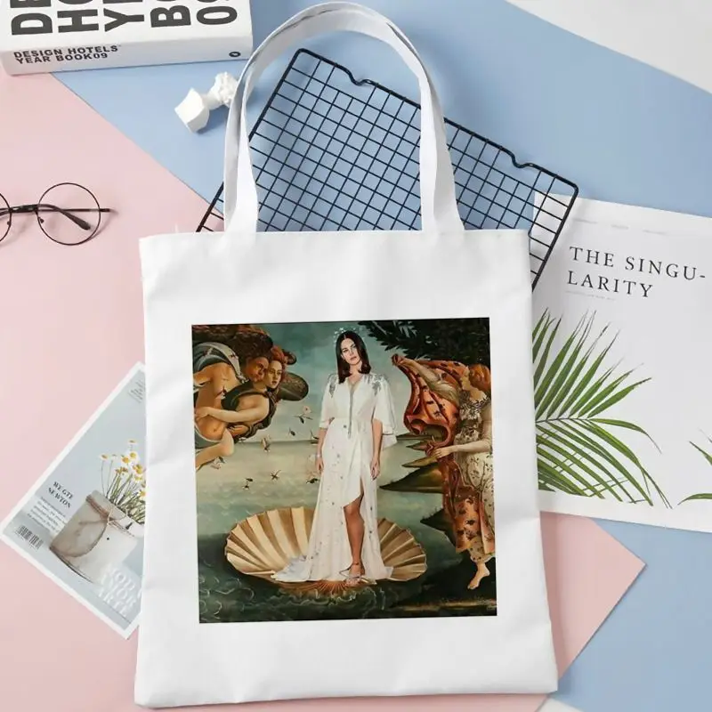 Lana Del Rey Printed Shopping Bag Graphic Women Eco Large-capacity Female Tote Bags Handbag Harajuku Shopper Bag Shoulder Bag