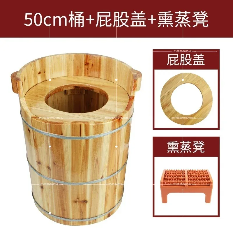 Natural Wood Sitz Bath Steamer Set for Hemorrhoid Relief & Feminine Care Herbal view 6