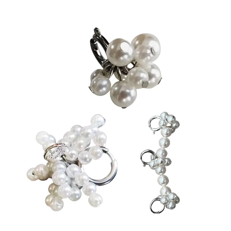 Trendy Pearls and Sturdy Alloy Shoe Adornments Decoration Easy to Attach Elegant Portable for Casual or Formal Shoes