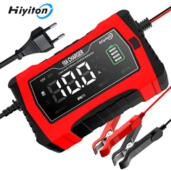 Hiyiton 12V 24V 10A araba pil şarj cihazı için AGM jel islak kurşun asit lityum LiFePO4 akıllı hızlı şarj piller darbe onarım