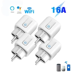 Tuya WiFi Smart Plug 16A/20A EU Smart Socket With Power Monitor Timing Smart Life Support Alexa Google Home Yandex SmartThings