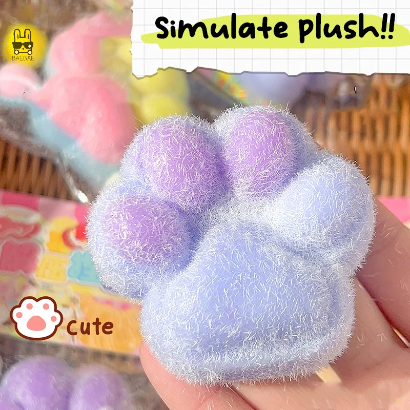 Cakar kucing Mochi Taba mainan Fidget Squishy lucu silikon tapak kucing mainan cubit dekompresi lambat Rebound penghilang stres mainan ventilasi