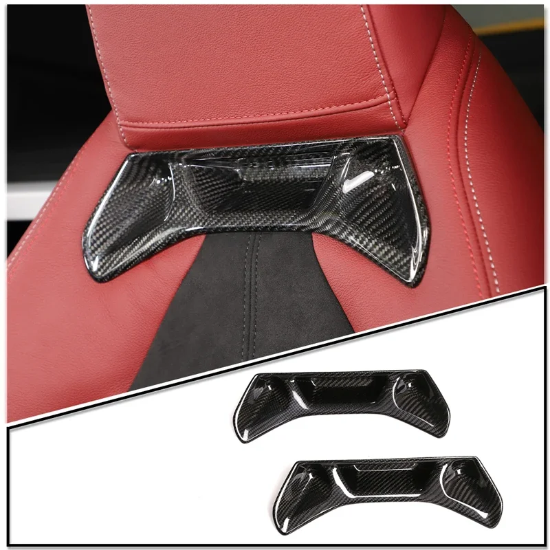 

2 Pcs For Toyota GR Supra A90 2019-2022 Car styling Real Carbon Fibe Seat Back Decoration Stickers Modification Car Accessories