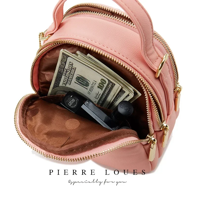 Mulheres mini mochila de couro do plutônio toque macio pequena mochila multi-função feminina senhoras bolsa de ombro bolsa mujer