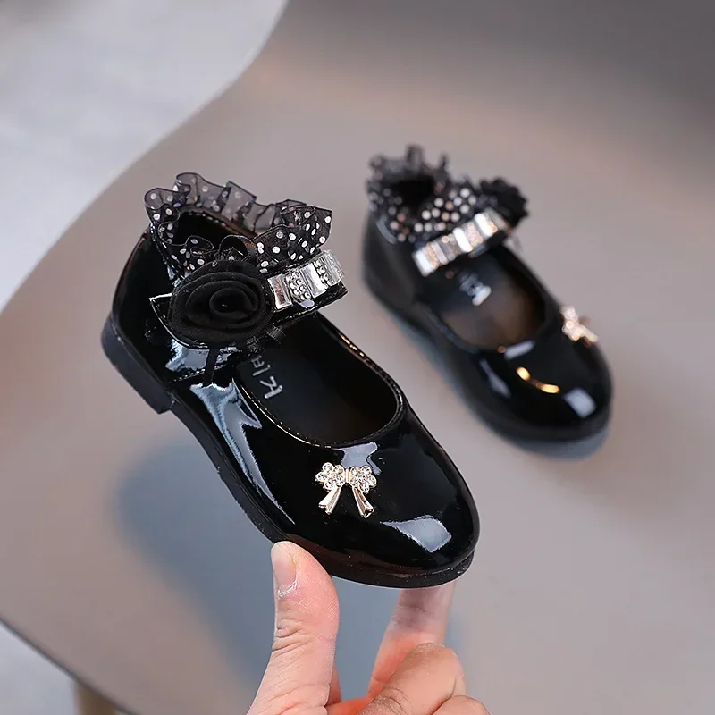 

Girls Summer Lace Children Single Shoes Children Kids Korean Bows Princess Sandals Girls Fashion Shoes Polka Dot Casual Shoes
