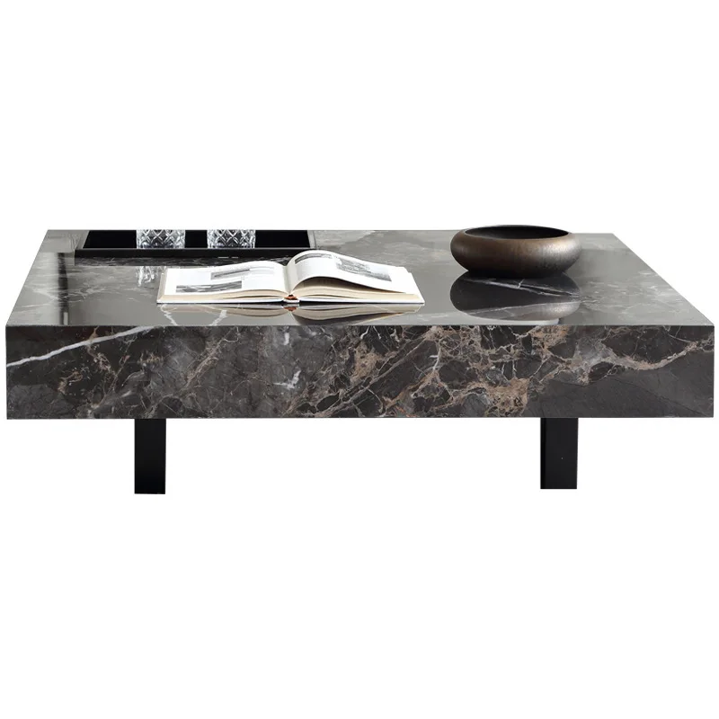

Italian rock slab coffee table small apartment living room simple tea table floor designer square designer coffee table