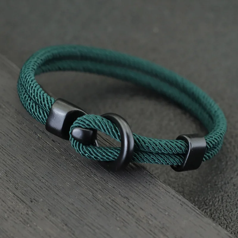 Mode Touw Armband Mannen Dubbellaags Outdoor Camping Armband Homme Accessoires Survival Paracord Armband Cadeau Voor Hem