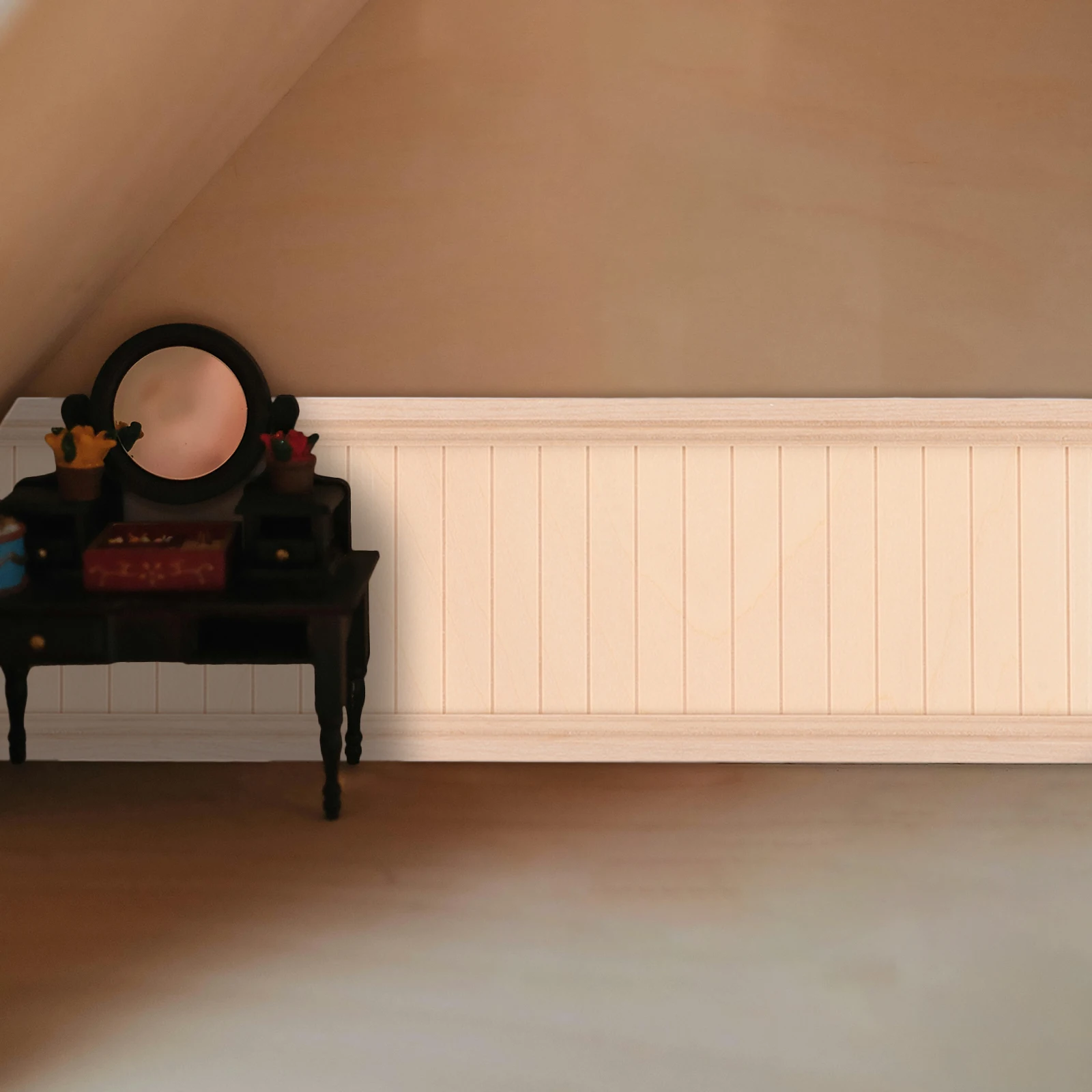 

Realistic Wainscoting Trim Wood Mini Dado Paneling Decoration Accessories for Model House Interior Design Easy Installation