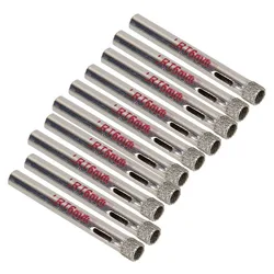 10pcs 6mm Diamond Coated Drill Bit Tile Ceramic Glass Hole Saws Silver Cutter Opener Bits Drill Bit Tool