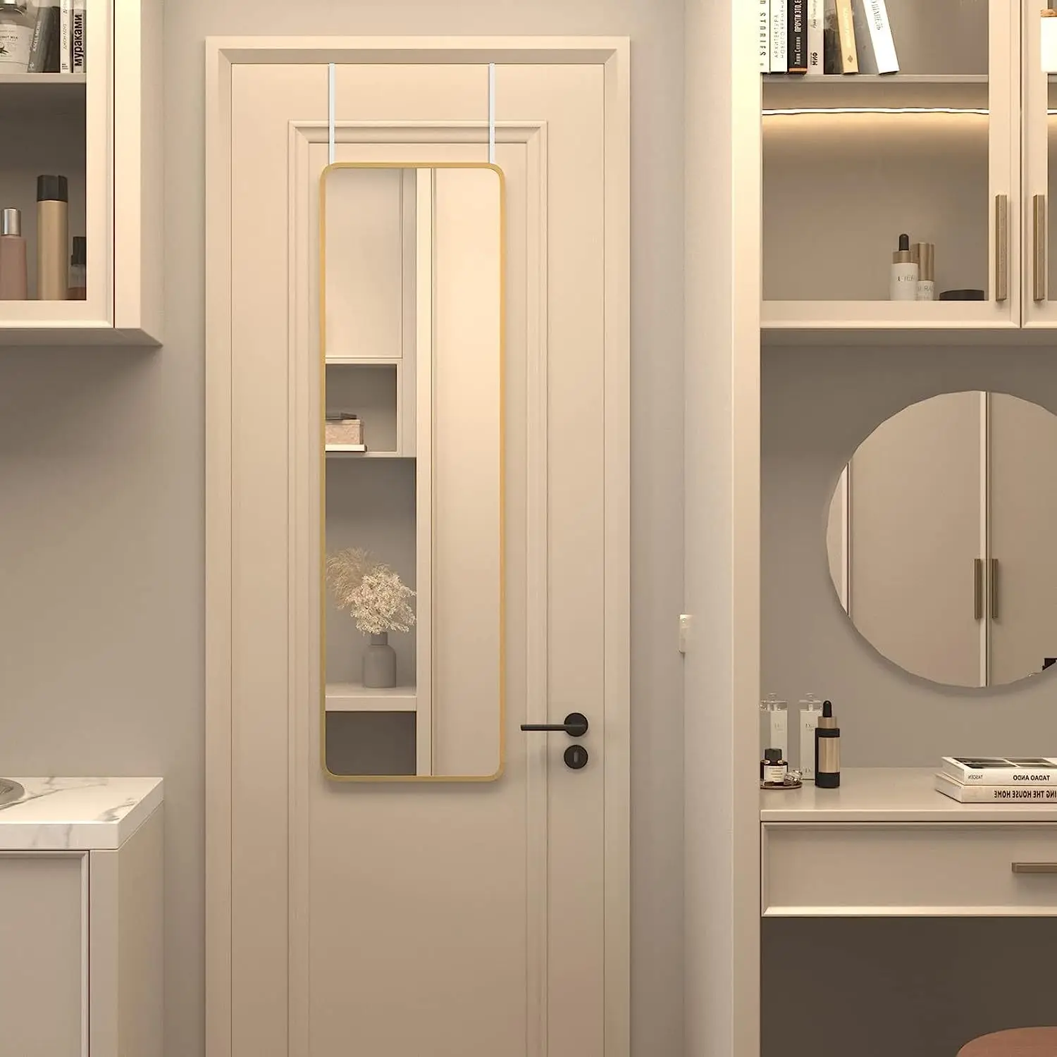 Gold 47 x 14IN Door mirror