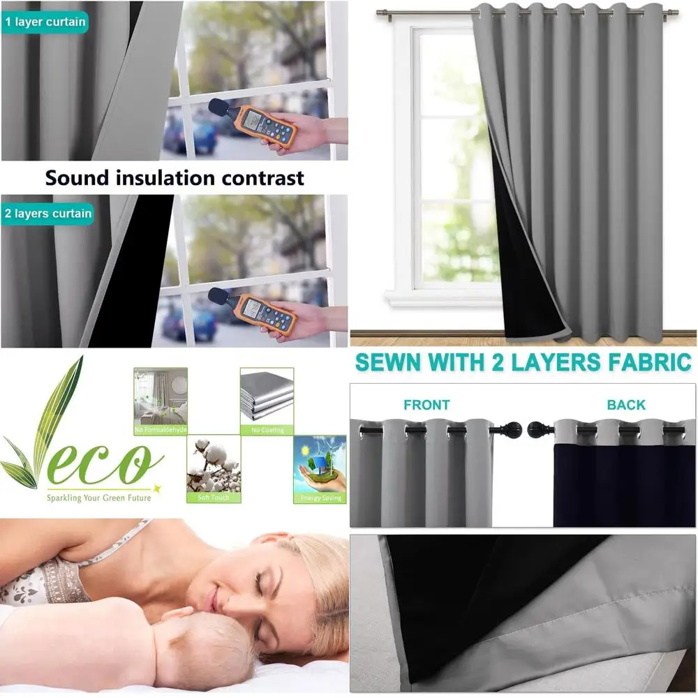 

Прочная штора для патио-дверей с полным затемнением, сверхпрочная серебристо-серая занавеска для раздвижных дверей, вертикальные жалюзи 100Ш x 95Д