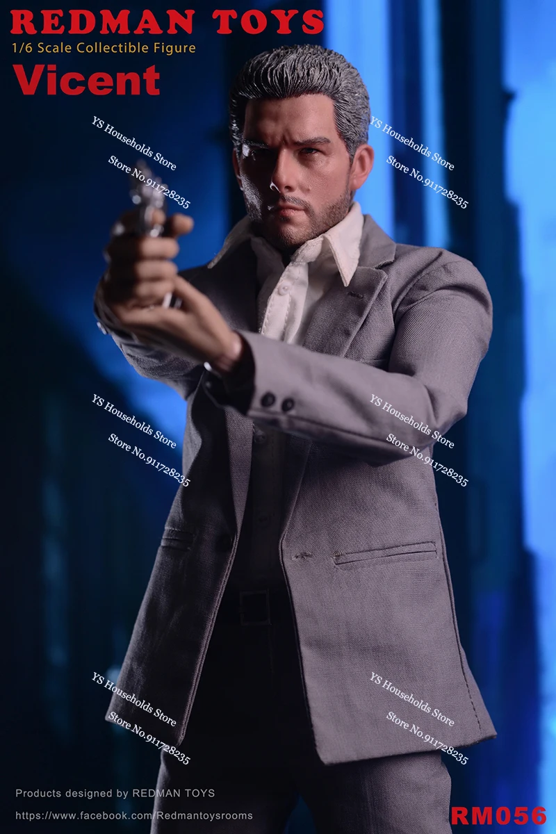 REDMAN TOYS RM056 1/6 Vicent Killer Tom Cruise Movie Cloth Action Figure Handsome Suit Tough Guy Design 12