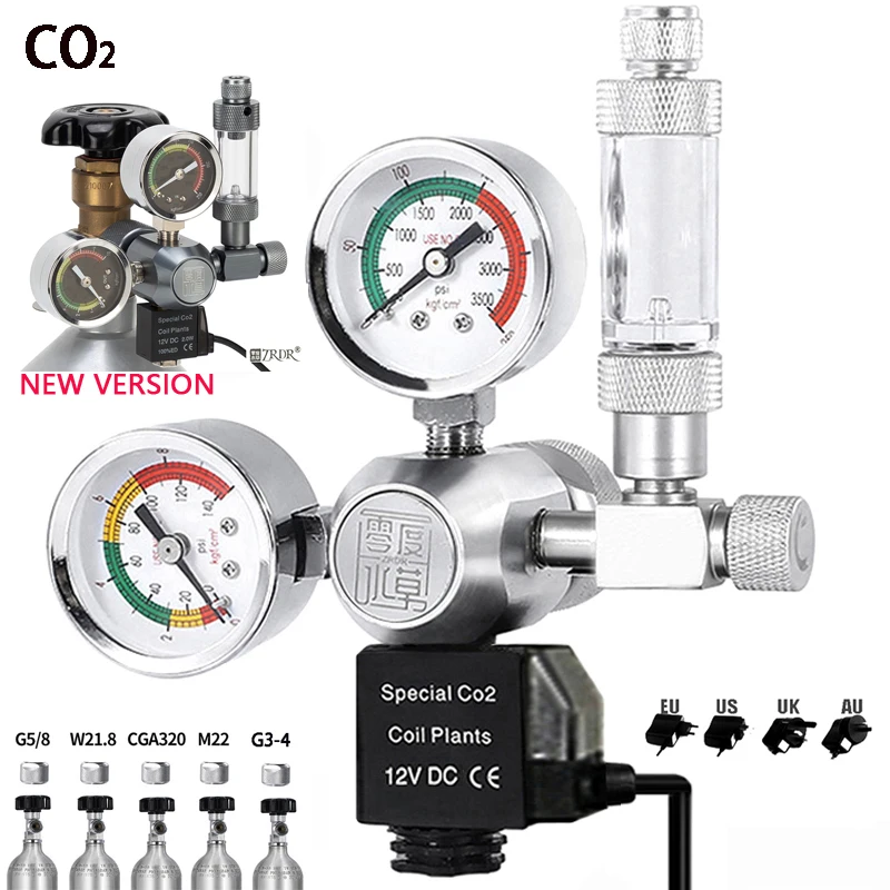 

ZRDR DIY Aquarium CO2 Regulator Magnetic Solenoid Kit Check Valve Fish Tank Accessories CO2 Control System Reactor Generator Set