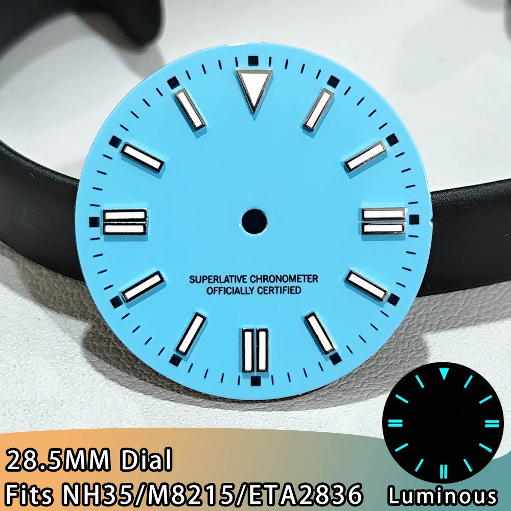

28.5mm Dial Fits NH35/M8215/ETA2836 Watch Dial NH35 Movement Dial Luminous Dial Double Calendar Watch Dial Accessories NH35 Dial