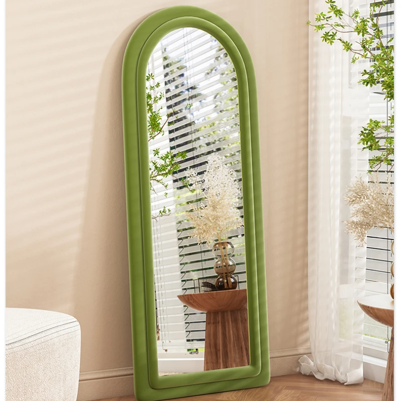 

Mirror Full-length Floor Household Bedroom Special-shaped Arch Fitting Mirror