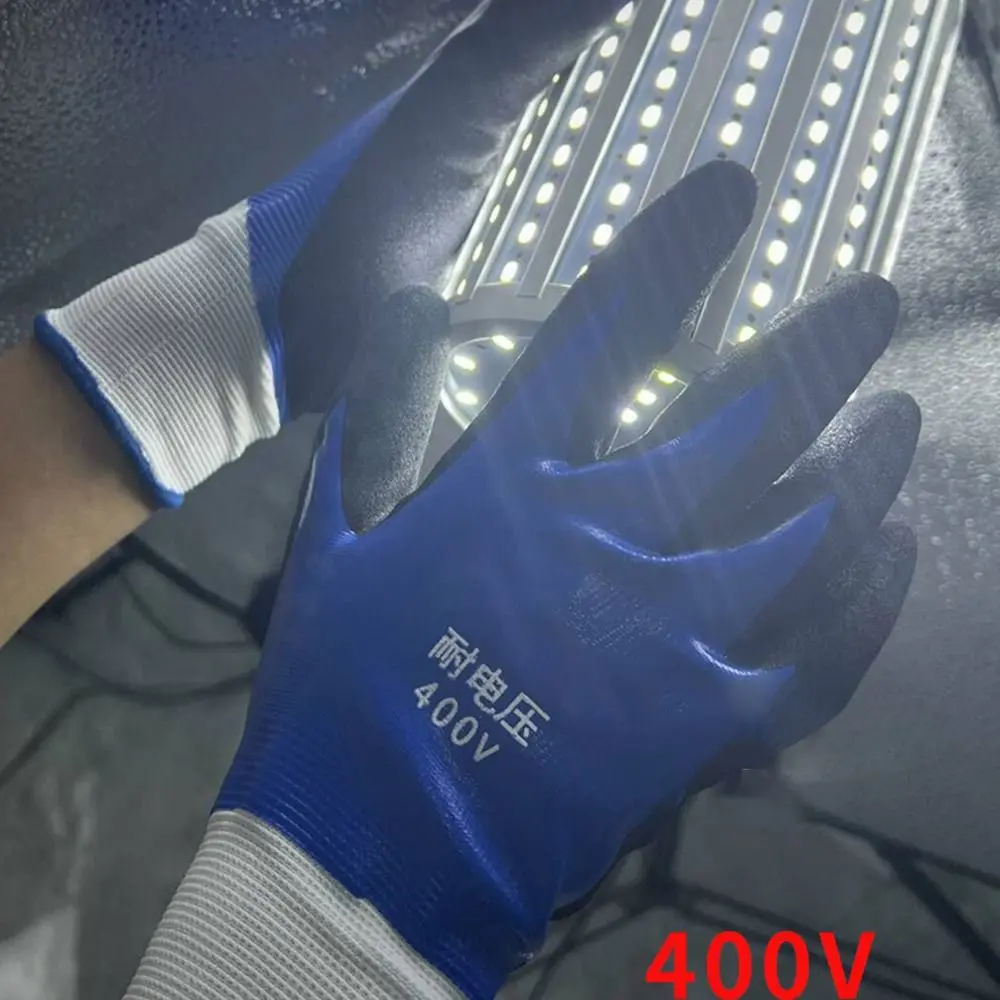 Blue Electrician Insulating Gloves Withstanding Voltage 400V High Elasticity Work Safe Gloves Protective Anti-Electricity