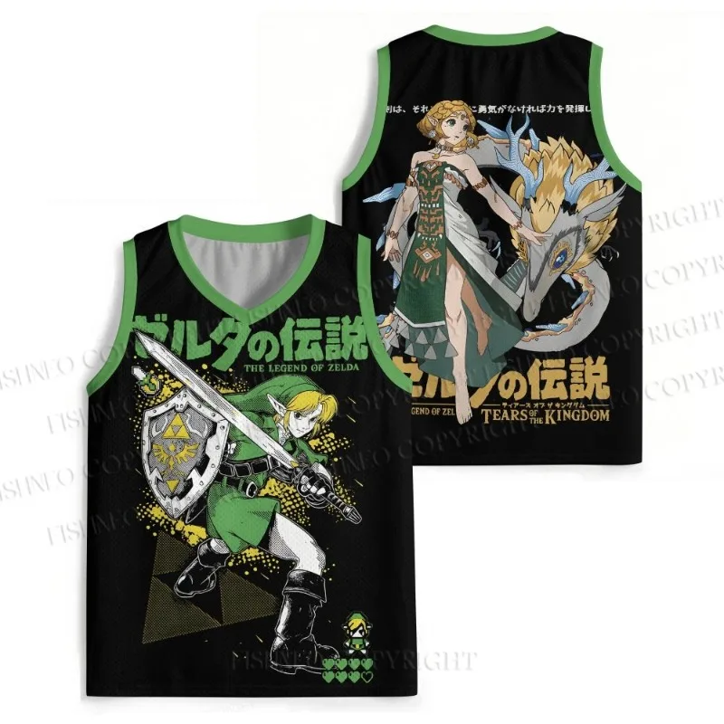 The Legend of Zelda Basketball-Tanktop mit Link Zelda-Grafik, ärmelloses Trikot, Unisex, Anime-Print, Gym, Street, Workout, Freizeitweste
