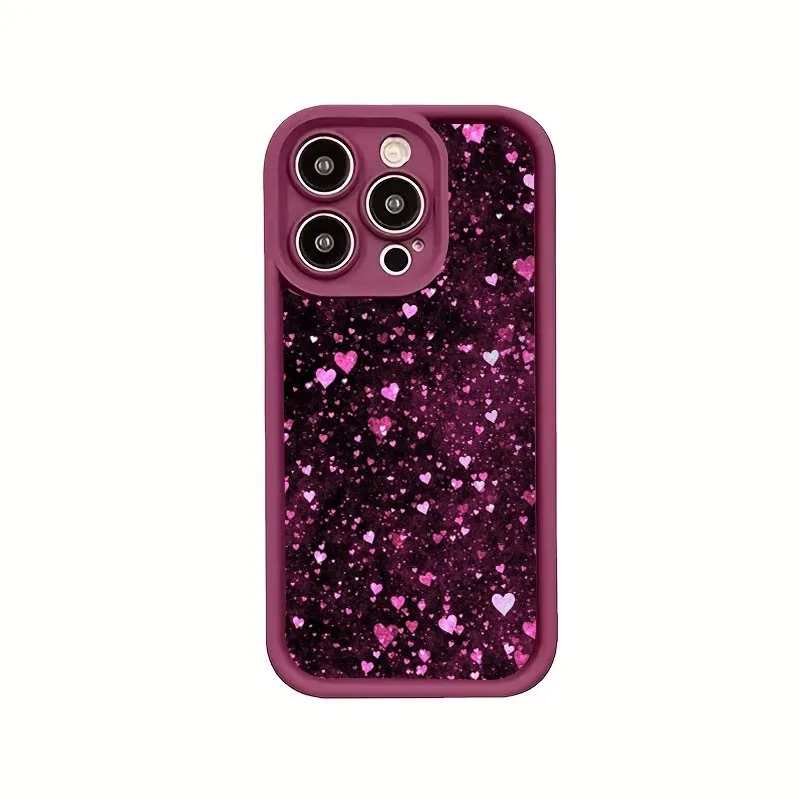 Romantic Purple Full-Screen Sparkling Heart Print Phone Case For iPhone 17 Pro Air 16 E 15 14 13 12 11 Pro XS Max 7 8 Plus Cover - view 6