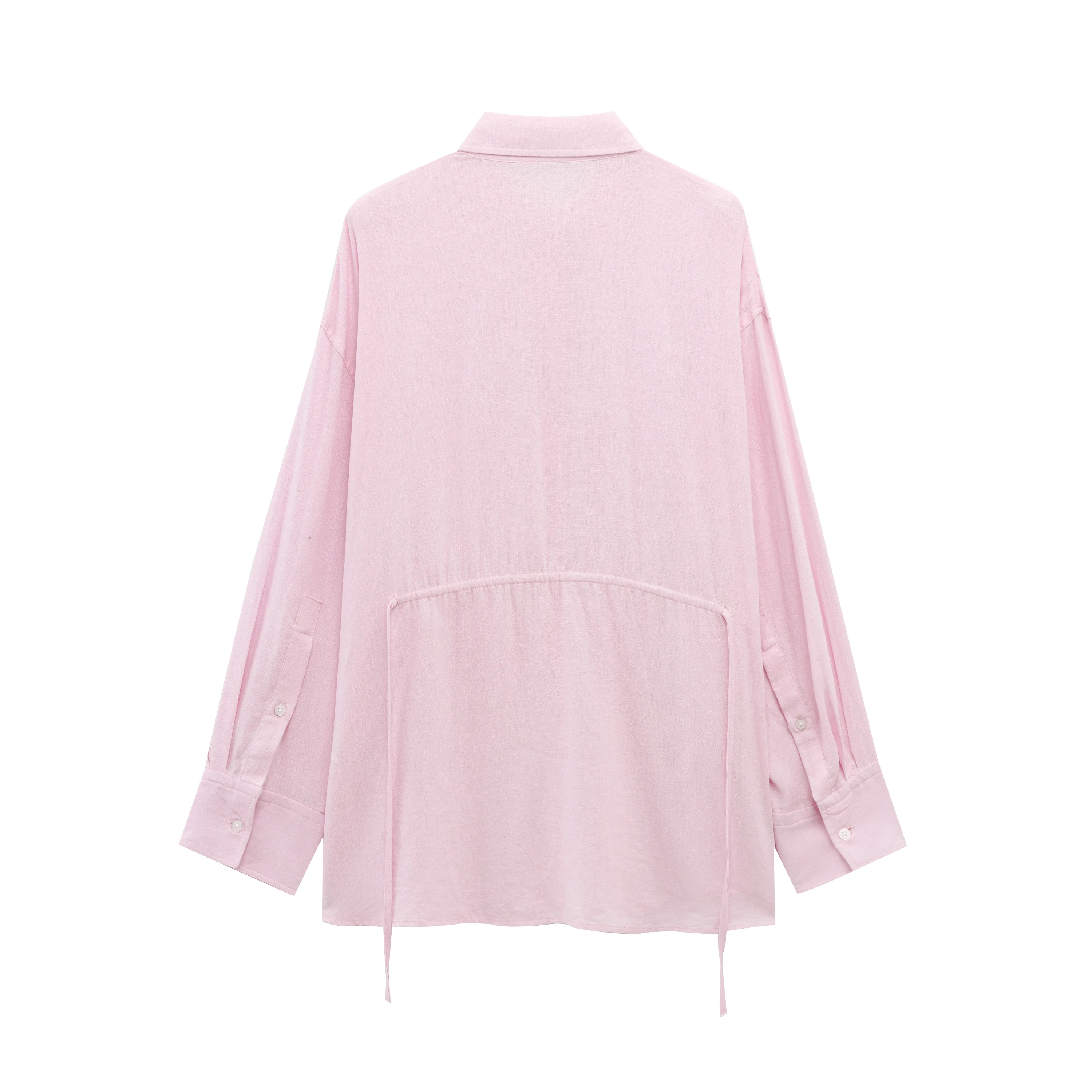 JNLEAOG Autumn New Women's Loose Linen irt Faion Design Sense Polyester Long Sve Casual Sle Pure Color Button down