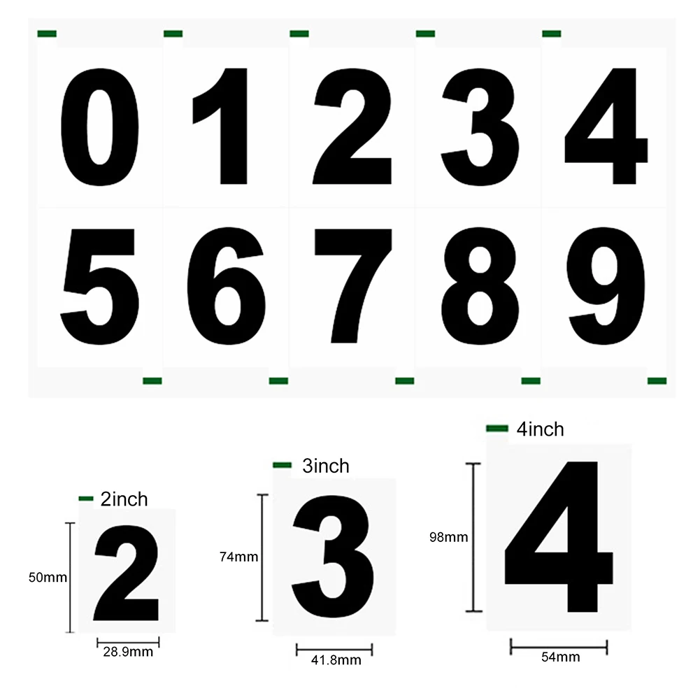 ملصقات أرقام عاكسة ، أسلوب أنيق ، ذاتية اللصق ، ملصقات للديكور الخارجي