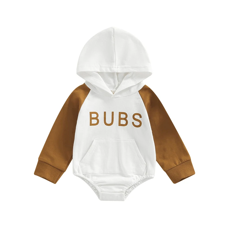 

Newborn Baby Girl Boy Romper Autumn Clothes Letter Print Long Sleeve Hooded Triangle Playsuit Jumpsuit Casual New born Outfits