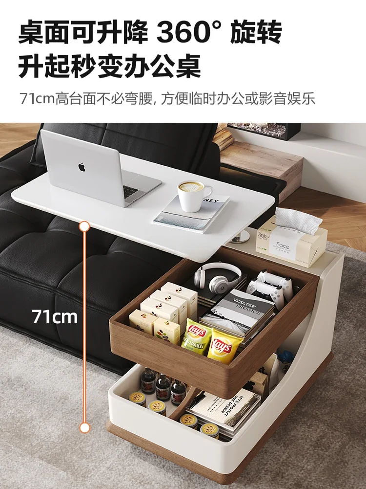 Mesa de centro móvel Carrinho multifuncional Mesa pequena de elevação