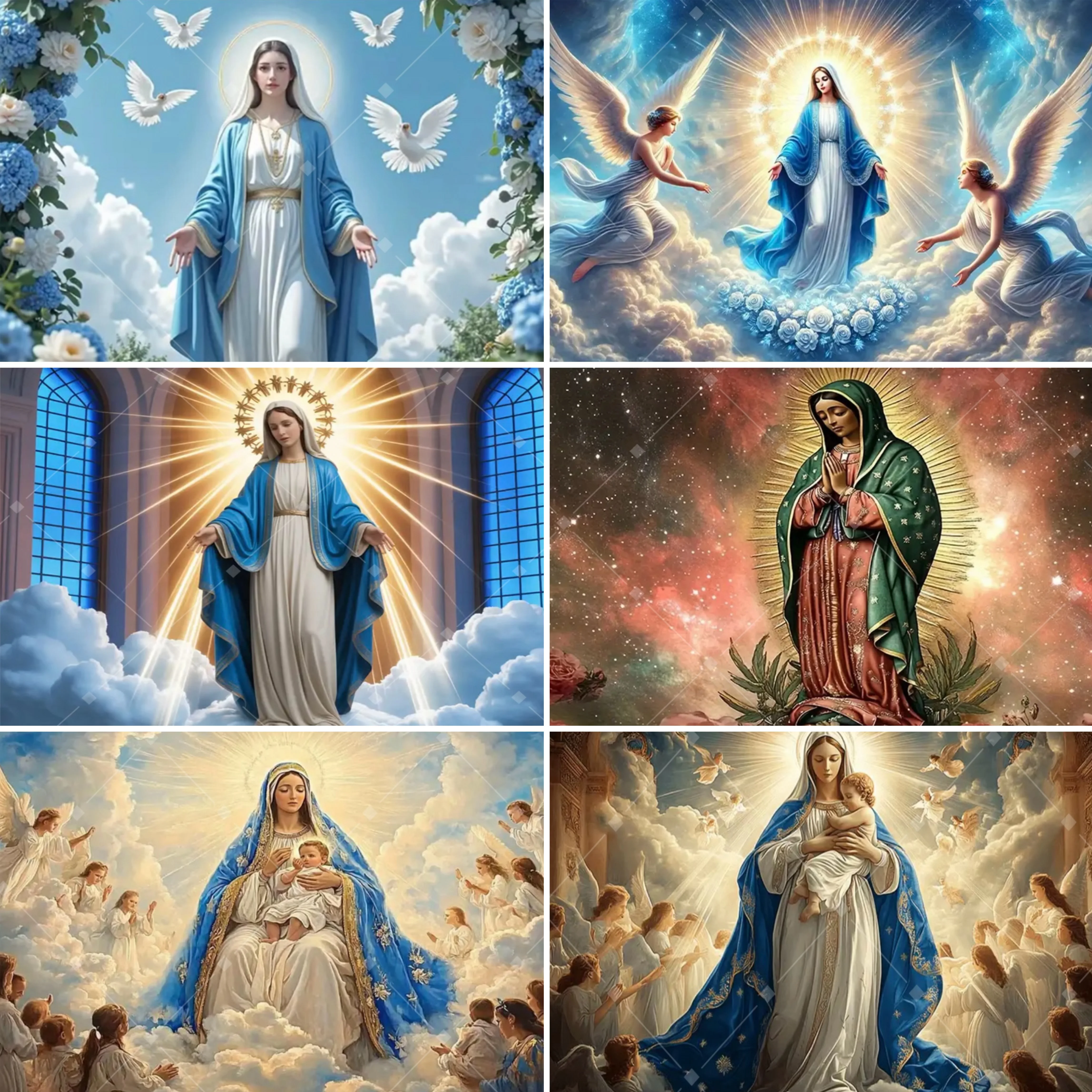 

Virgin Mary and Angel Theme Party Decoration Backdrop Wedding Religion Resurrection Christmas Party Decor Banner Baby Baptism
