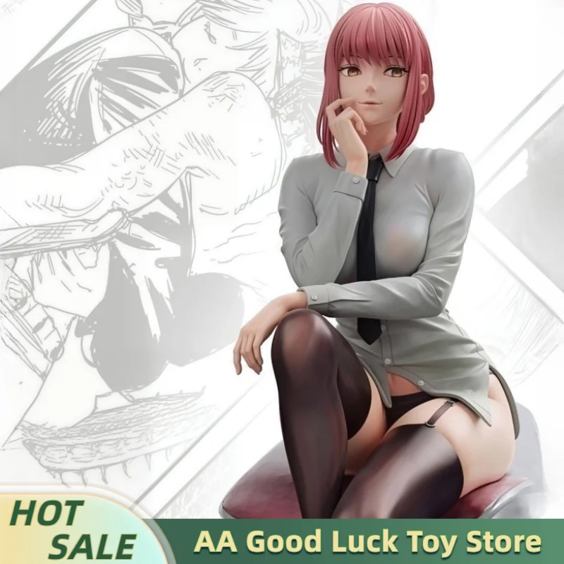

Chainsaw Man Figure Makima Anime 25cm Sitting Posture Figure Desktop Deco Ornament Model Toys For Birthday Gifts Dropshipping