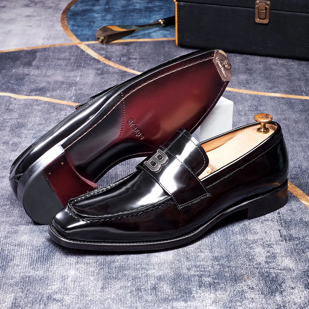 Hanmce 2026 Luxury Loafers Summer Men Genuine Leather Slip-On Shoes Men Dress Shoes