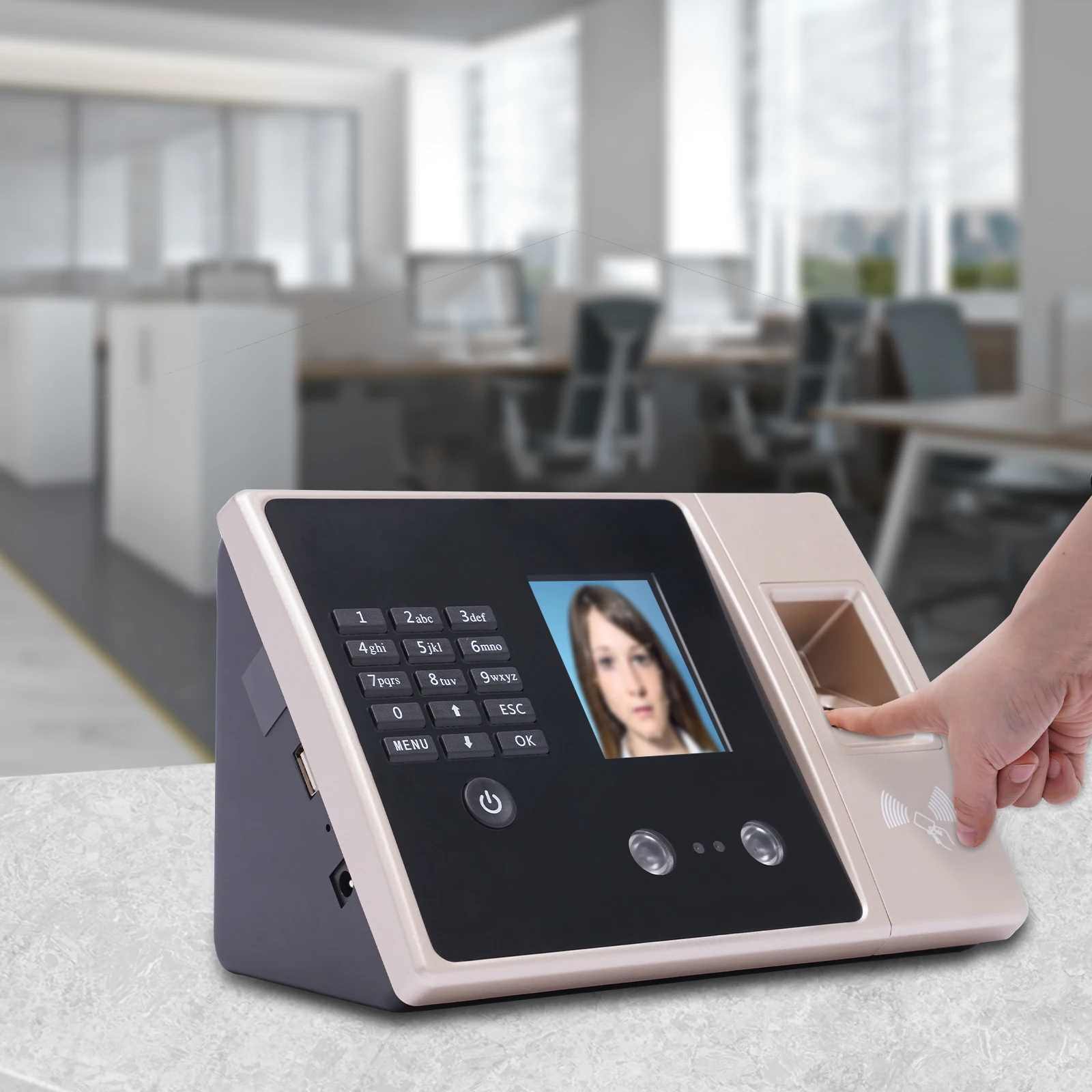 Clock in and Out Machine for Employees, Work Attendance Machine with Face Recognition, Fingerprint Scan, ID Card, Password