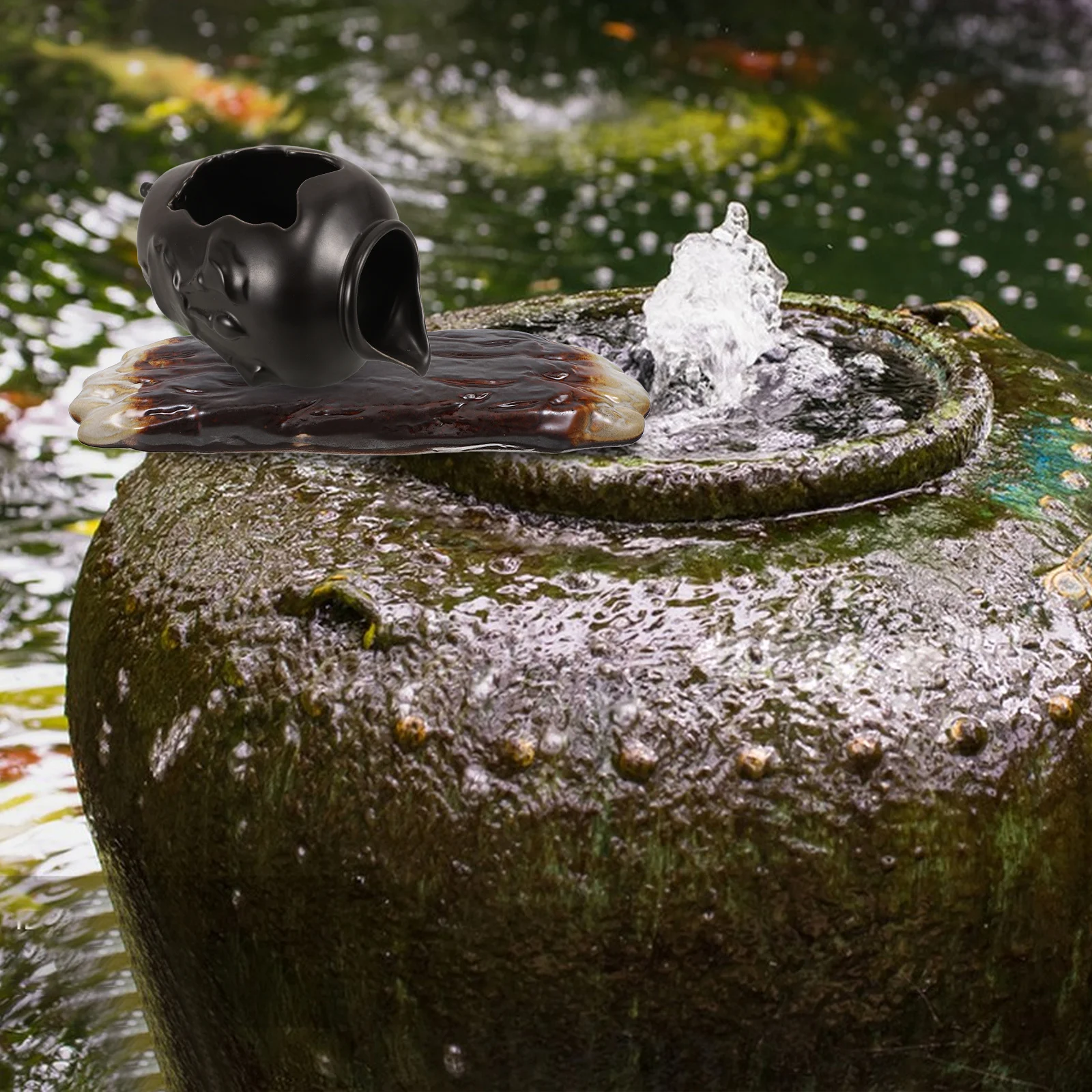 

Durable Ceramic Waterfall Fountain Replacement Part Decorative Spout for Indoor Outdoor Garden Water Features Elegant Fountain