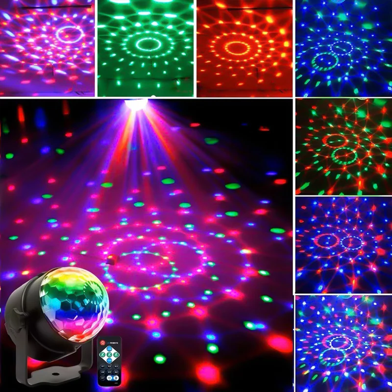 

HY LIGHT DJ Disco Party Crystal Magic Ball Lamp With Remote Controller LED Water Wave Stage Projecting Lighting Effect